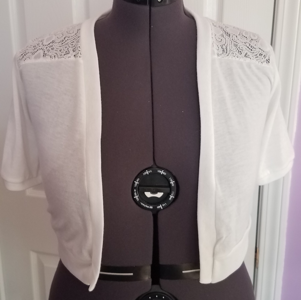 White Lace-Back Shrug